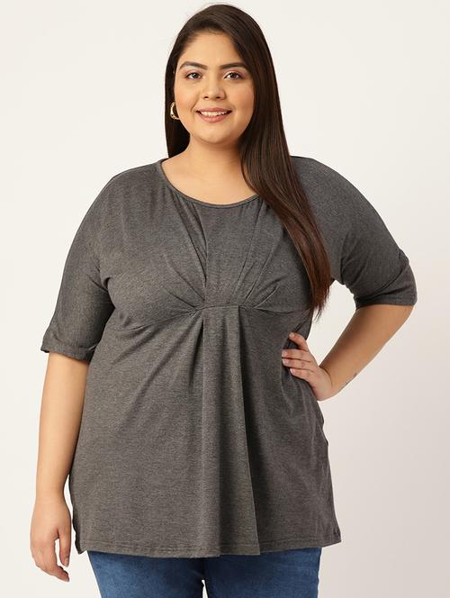 women's a line round neck top - 20041251 - Standard Image - 0