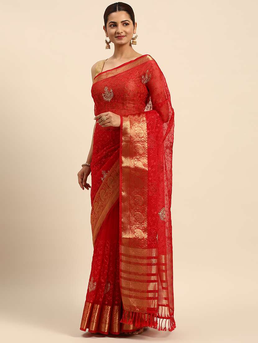 women's embroidered saree