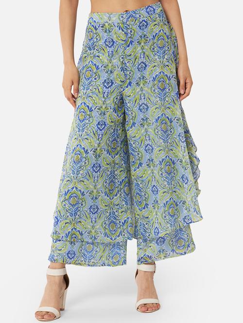 printed ruffled regular palazzo - 20041524 -  Standard Image - 0