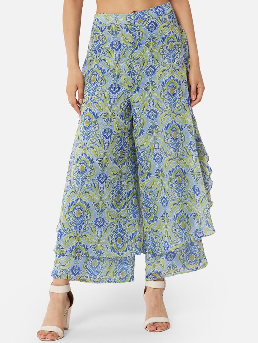 printed ruffled regular palazzo - 20041524 -  Zoom Image - 0