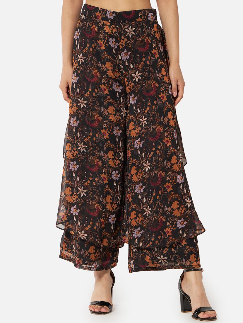 printed ruffled regular palazzo - 20041525 -  Zoom Image - 0