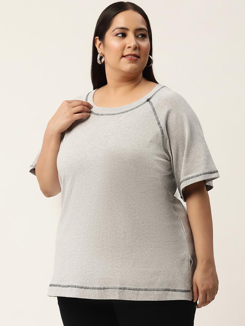 women's plain round neck t-shirt - 20041610 -  Standard Image - 1