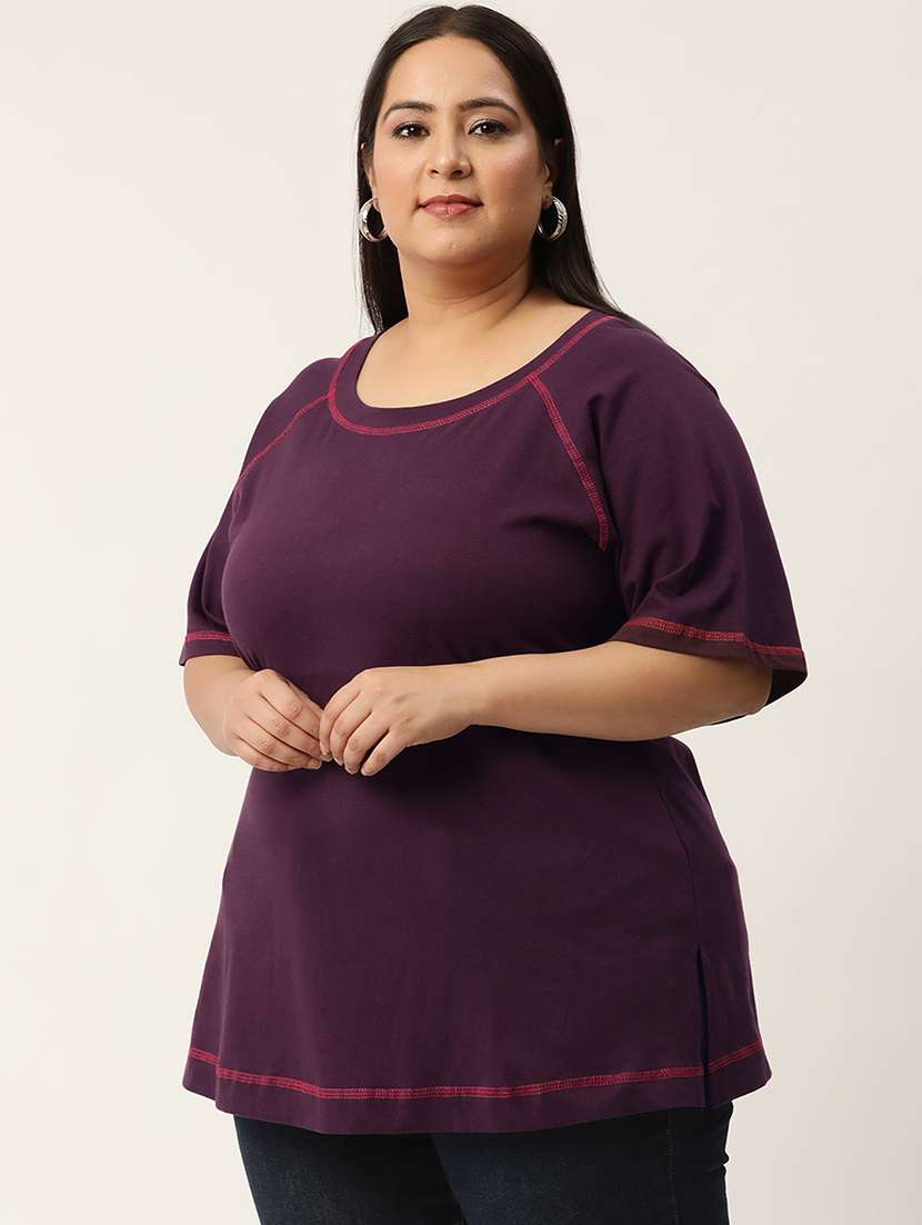 women's plain round neck t-shirt - 20041612 - Standard Image - 1