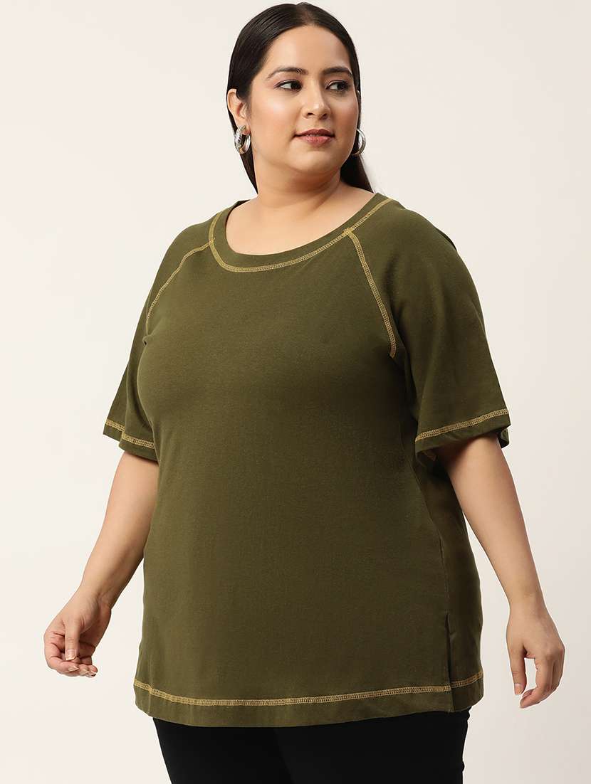 women's striped round neck t-shirt - 20041614 -  Standard Image - 1