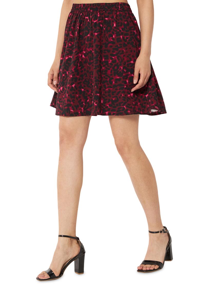 mid rise printed a-line skirt - 20041616 - Standard Image - 1