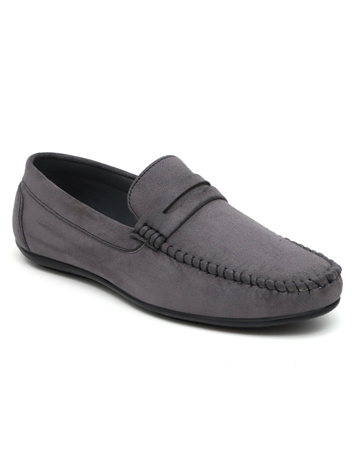 grey solid slip-on loafers  - 20045101 -  Zoom Image - 0