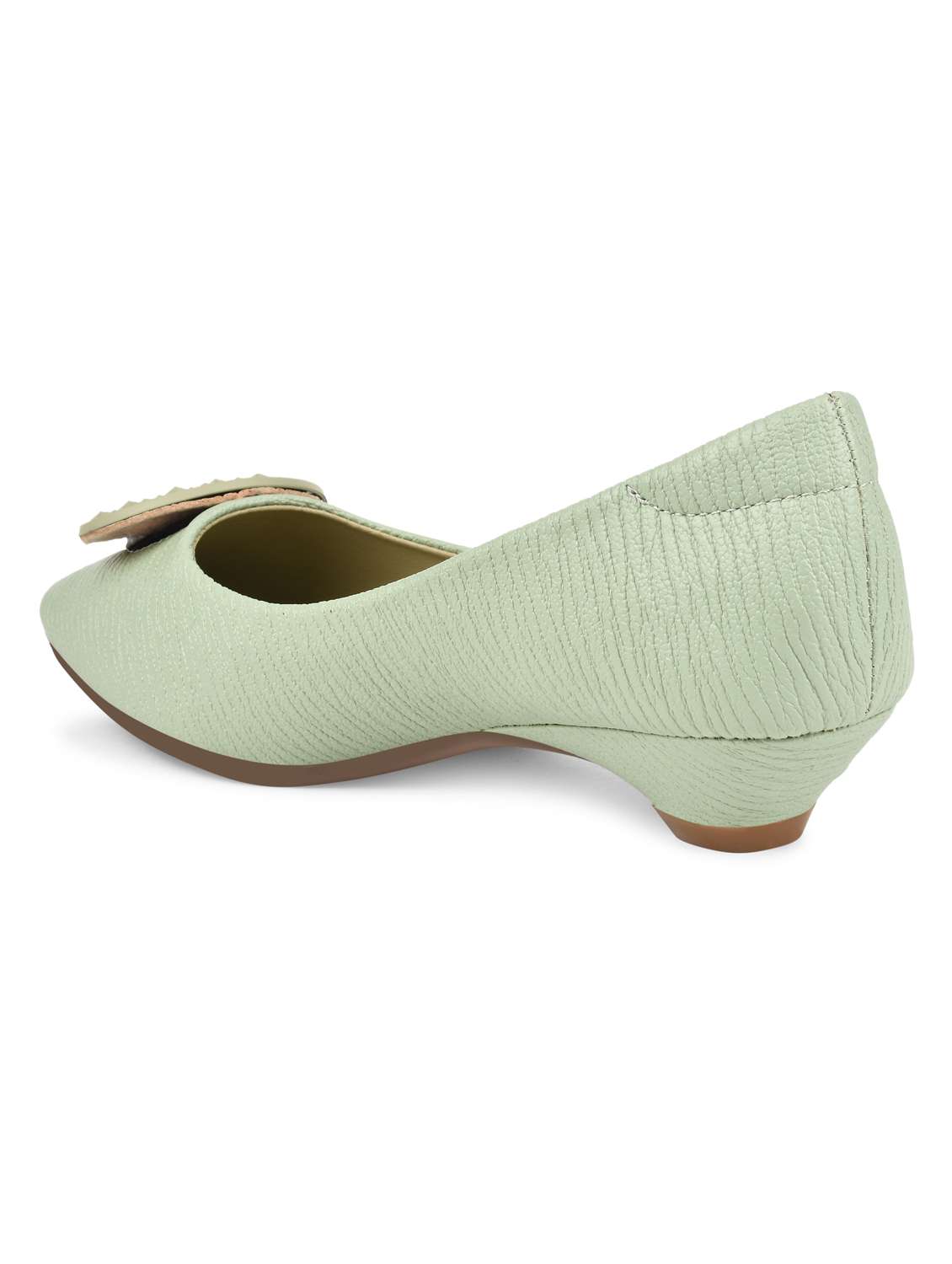 green slip on textured ballerina - 20045139 -  Standard Image - 4