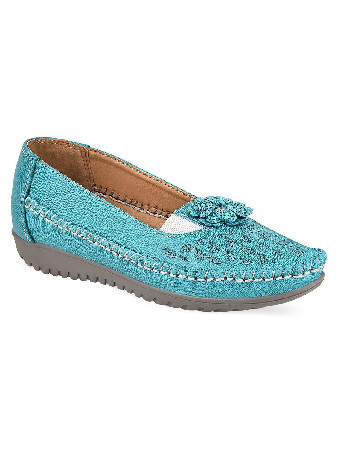 turquoise solid moccasin - 20045151 -  Standard Image - 1