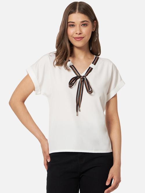 women's straight v neck top - 20045194 -  Standard Image - 0