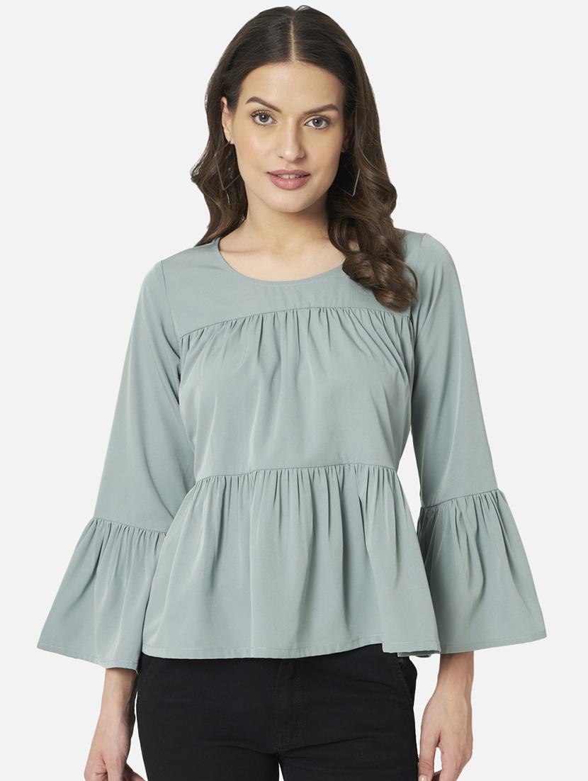women's tiered round neck top - 20045200 - Zoom Image - 0