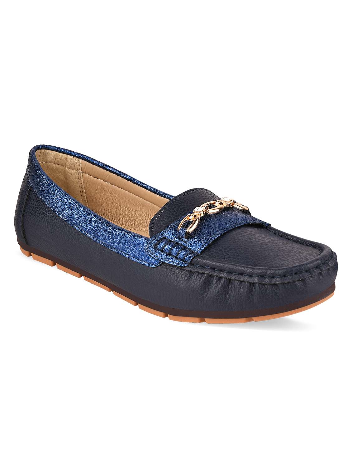 blue pu slip on loafers - 20045280 -  Standard Image - 1