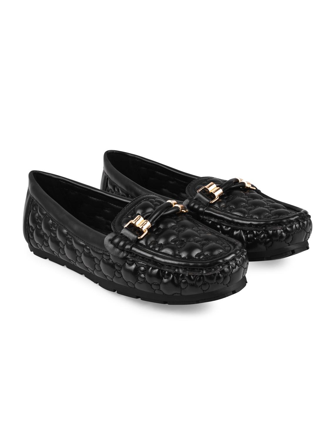 black pu slip on loafers - 20045286 -  Standard Image - 1