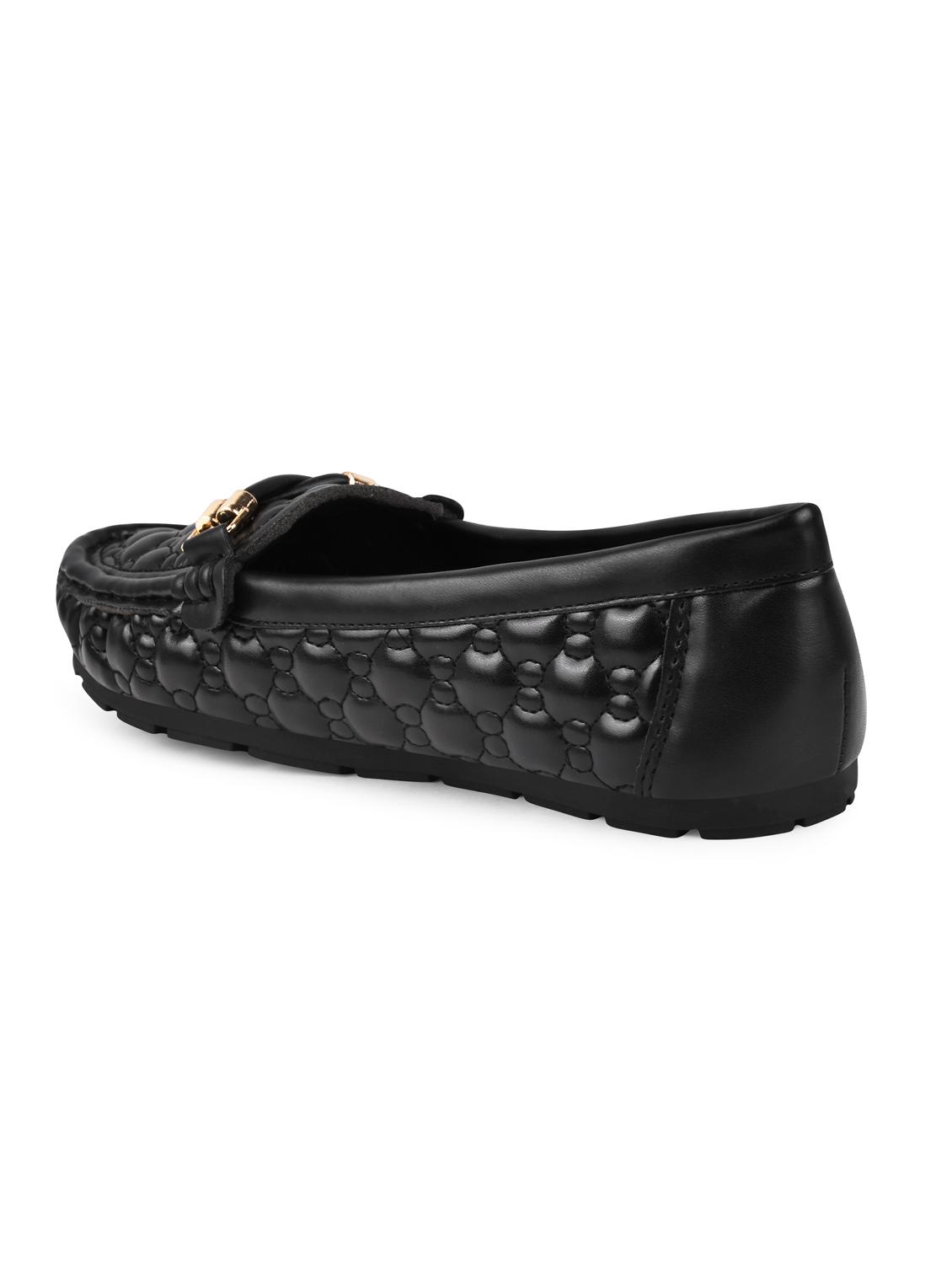 black pu slip on loafers - 20045286 - Standard Image - 4