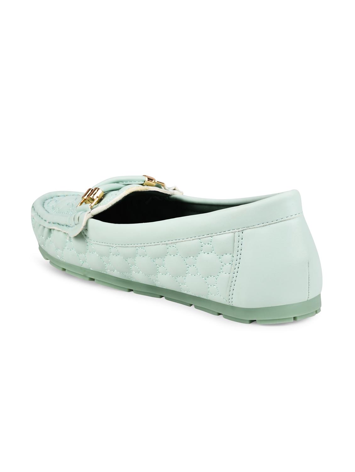 green pu slip on loafers - 20045287 - Standard Image - 4
