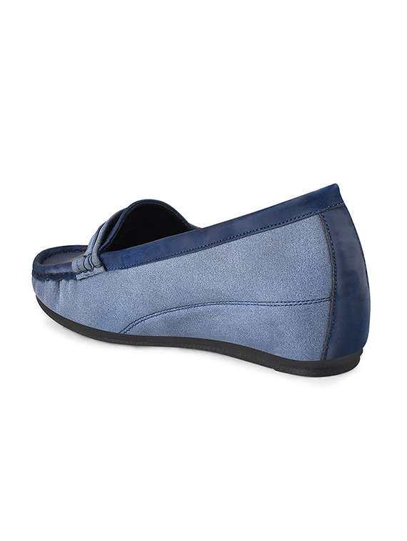 blue pu slip on loafers - 20045290 -  Standard Image - 4