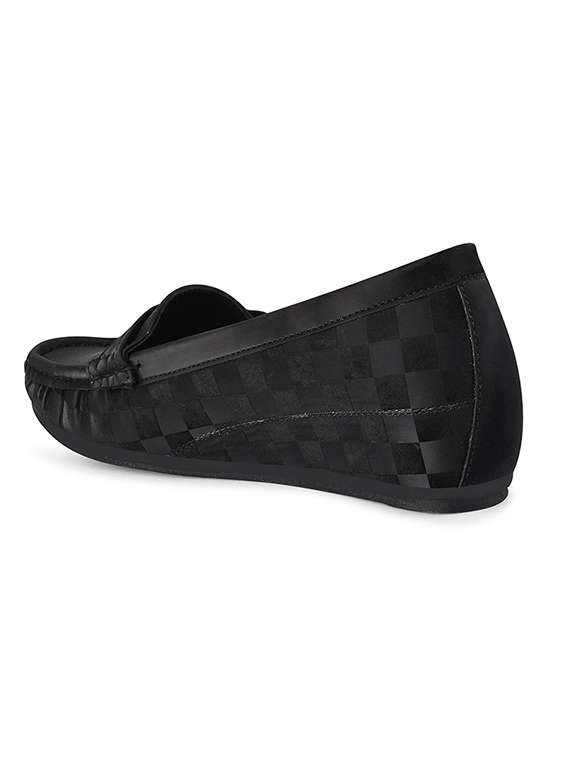 black pu slip on loafers - 20045292 -  Standard Image - 4