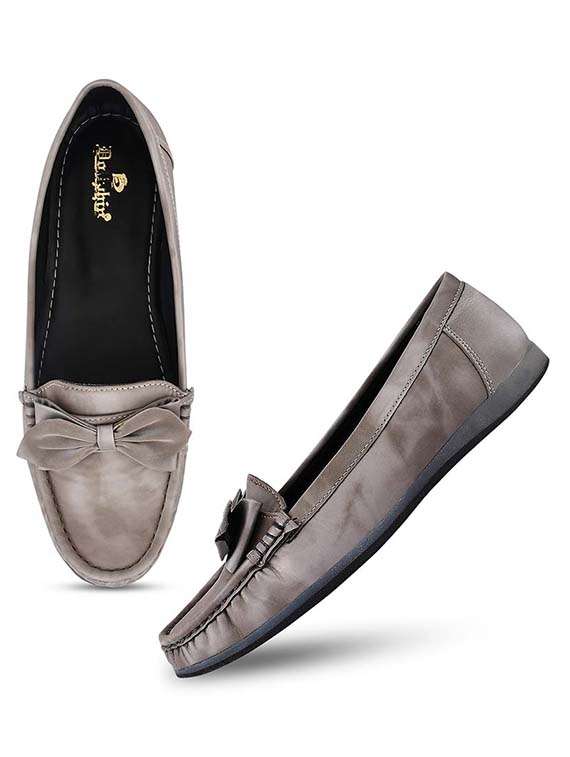 grey pu slip on loafers - 20045295 -  Standard Image - 4