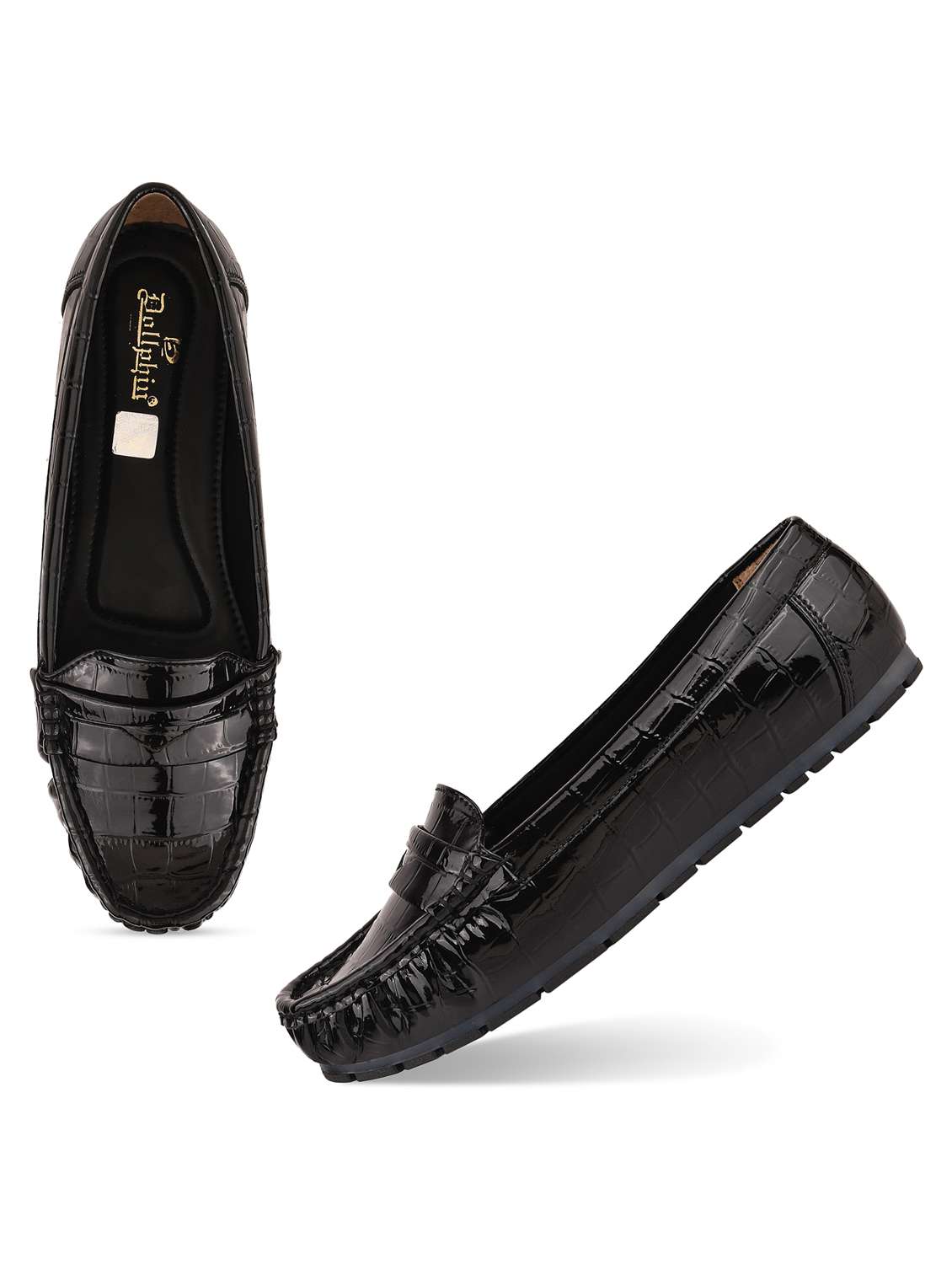 black leather slip on loafers - 20045299 -  Standard Image - 4