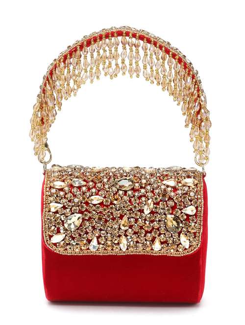 embellished minaudiere clutch 