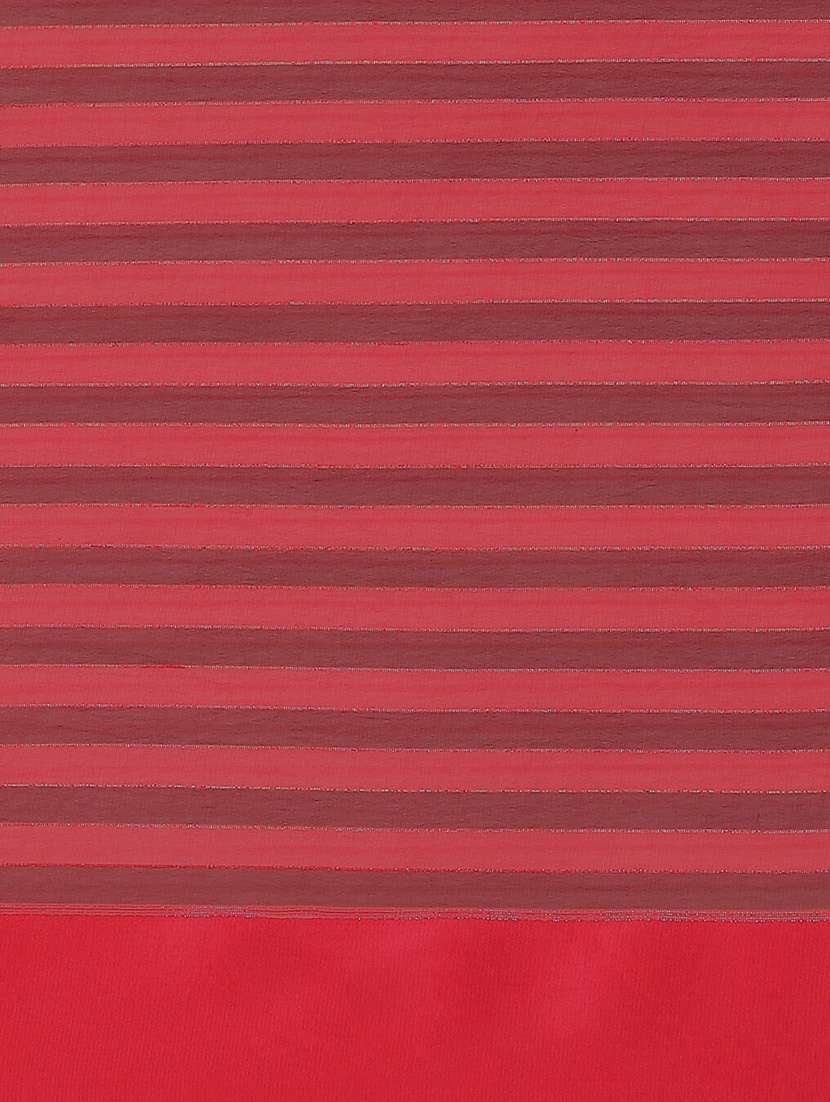 women's stripes red colored saree with blouse - 20045935 -  Standard Image - 4