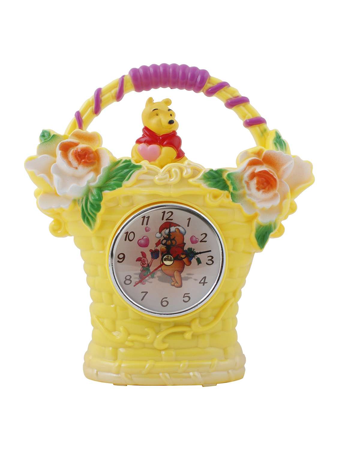 sigaram yellow color 7 x 21cm analog table clock k3071
