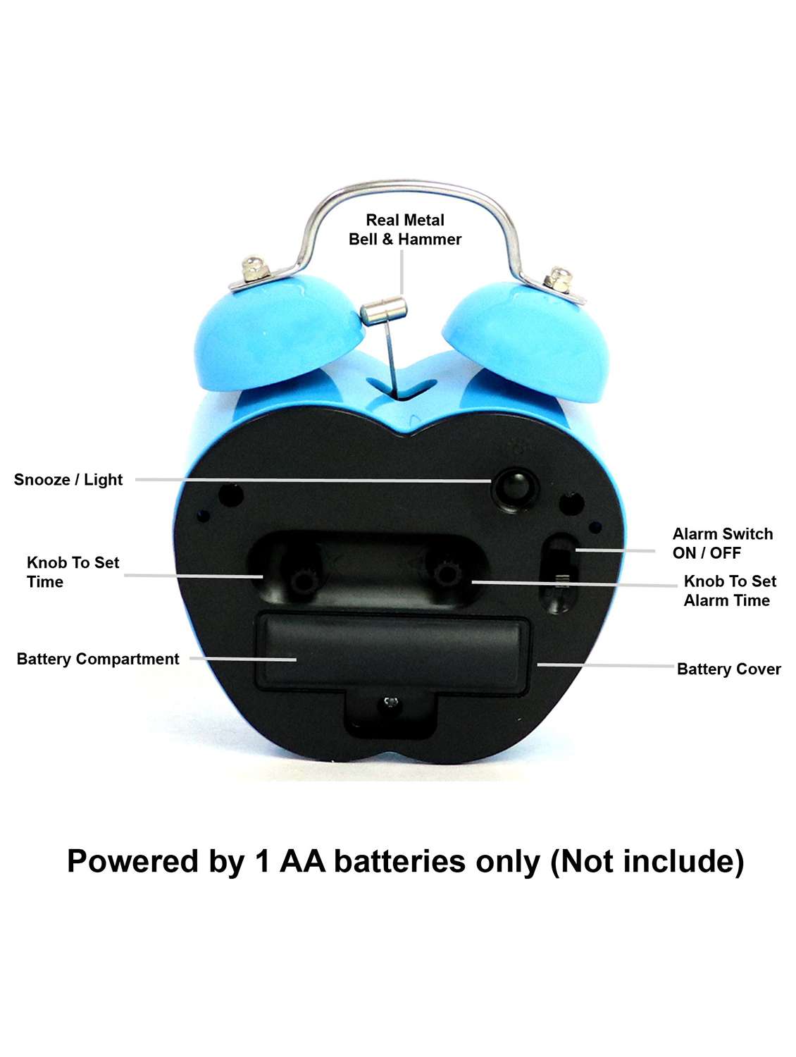 sigaram table clock  metal apple blue - 20047647 -  Standard Image - 4