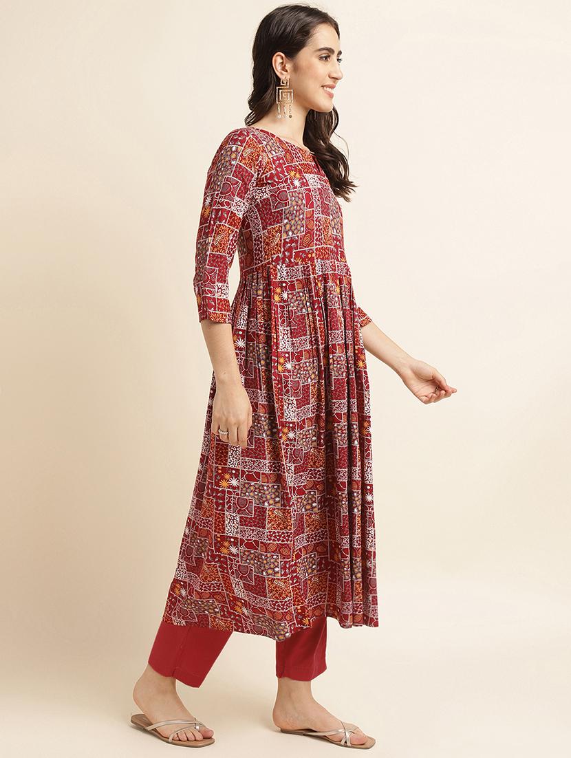 printed kurta pant set - 20047684 -  Standard Image - 1