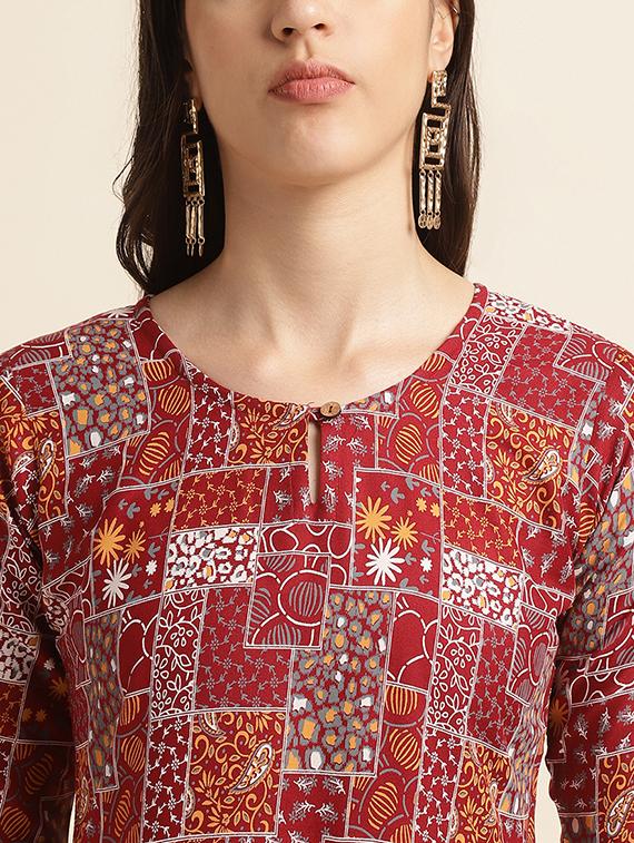 printed kurta pant set - 20047684 - Standard Image - 4