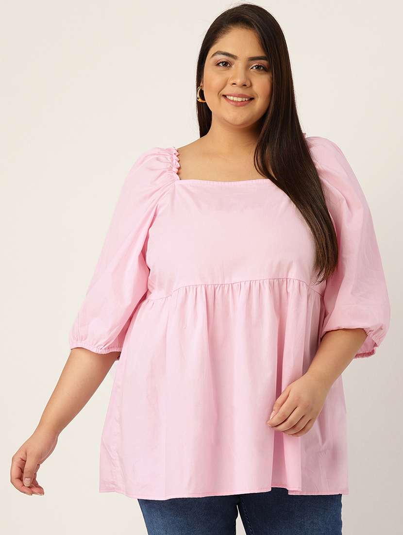 women's peplum square neck top