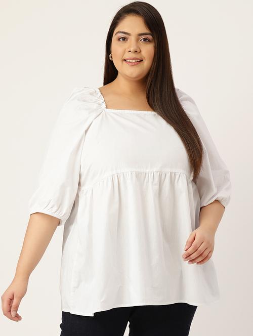 women's peplum square neck top - 20047711 -  Standard Image - 0
