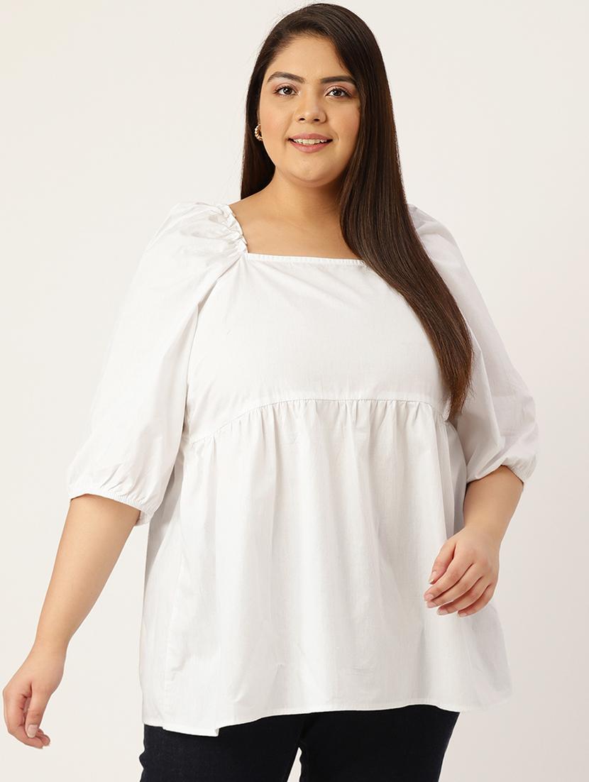 women's peplum square neck top - 20047711 -  Zoom Image - 0