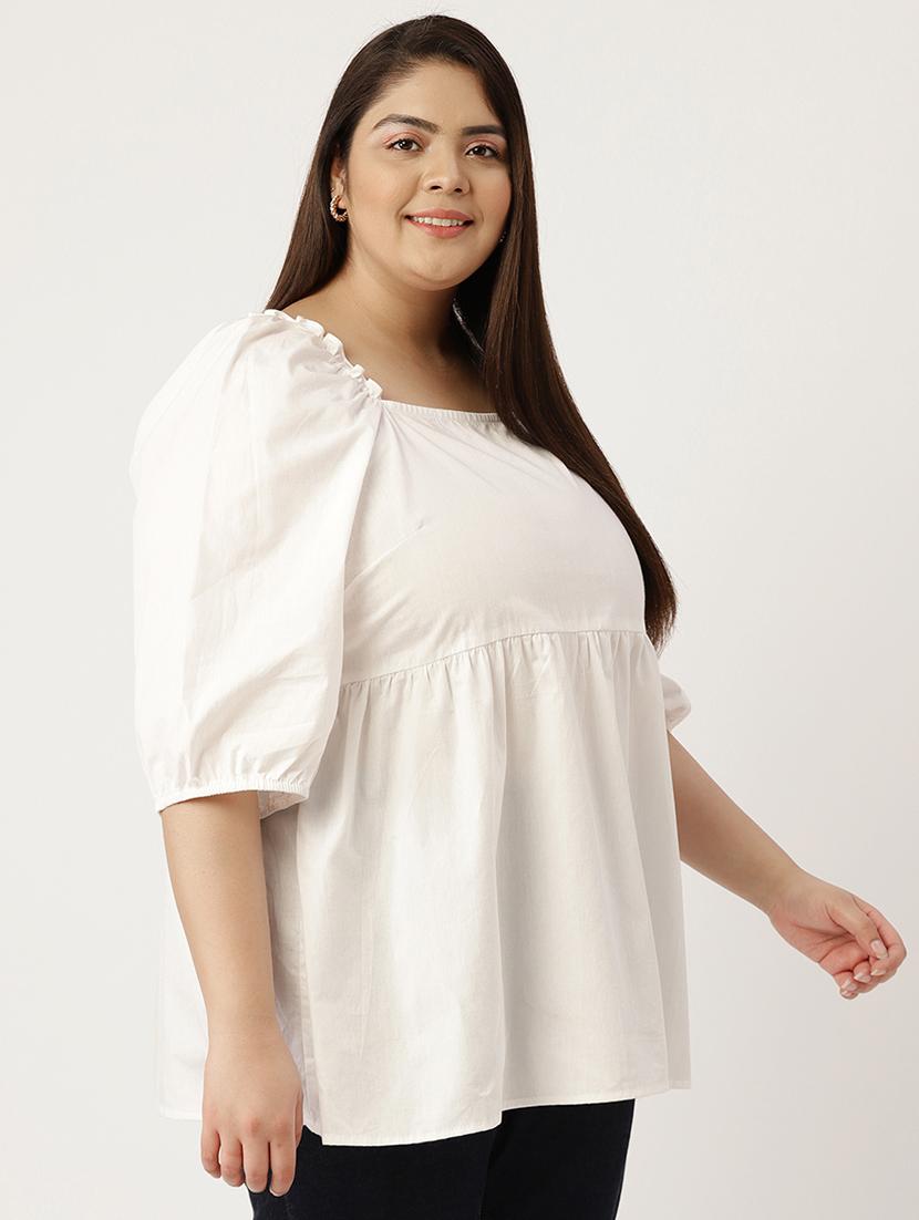 women's peplum square neck top - 20047711 -  Standard Image - 1
