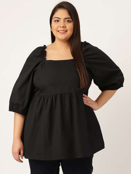 women's peplum square neck top - 20047712 - Standard Image - 0