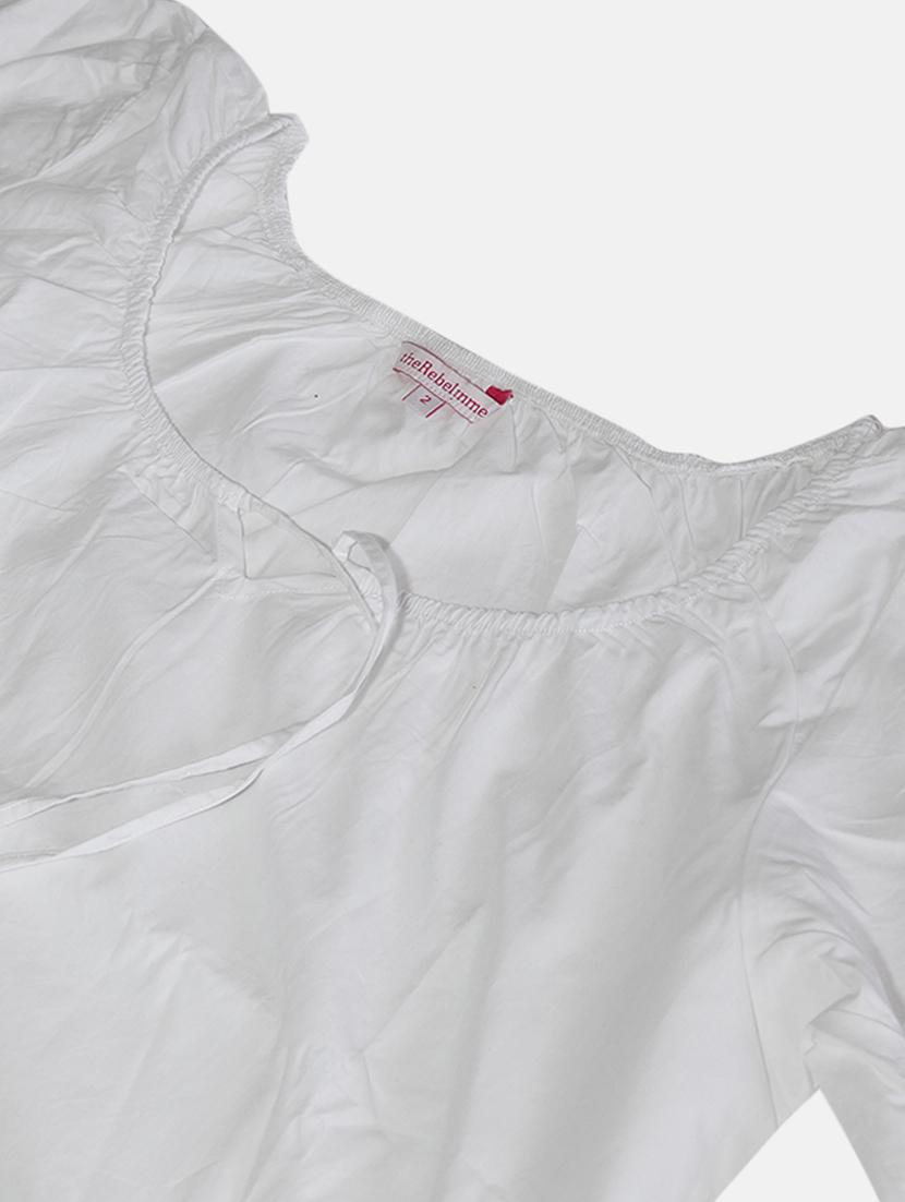 women's straight tie-up neck top - 20047714 - Standard Image - 4