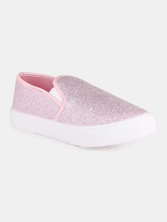 pink mesh shimmery loafer