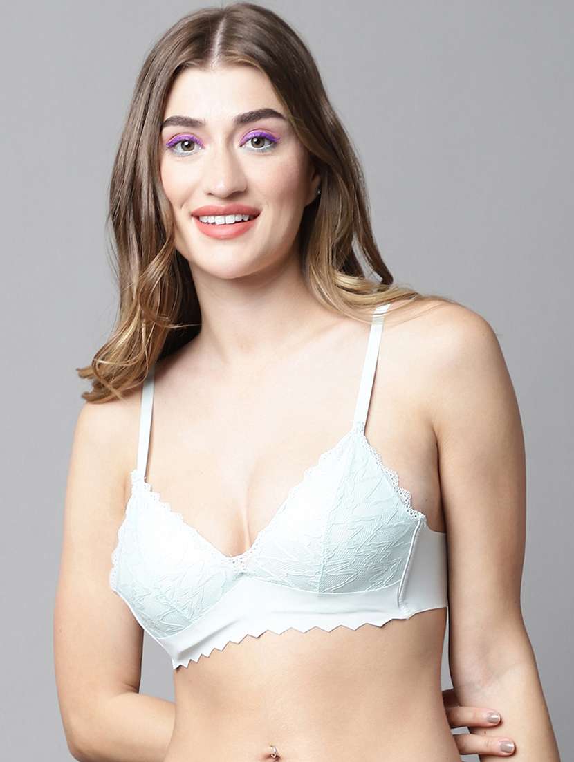 green lace lette bra