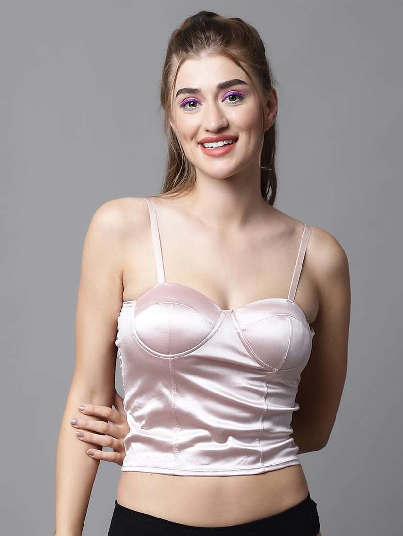 pink silk blend lette bra