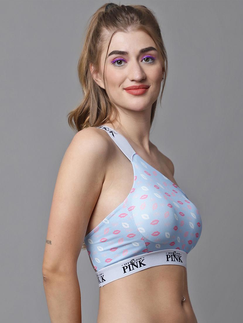 blue polyester lette bra - 20050012 - Standard Image - 1