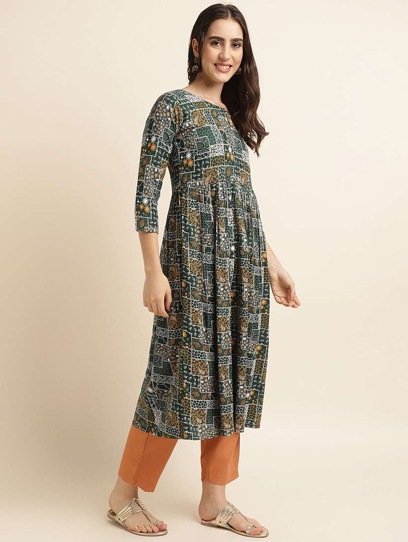 women printed kurta pant set - 20050079 - Standard Image - 1