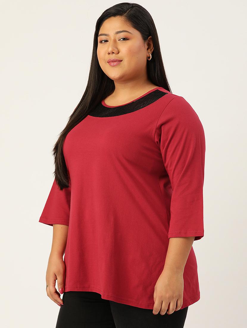 women's straight round neck top - 20050319 - Standard Image - 1