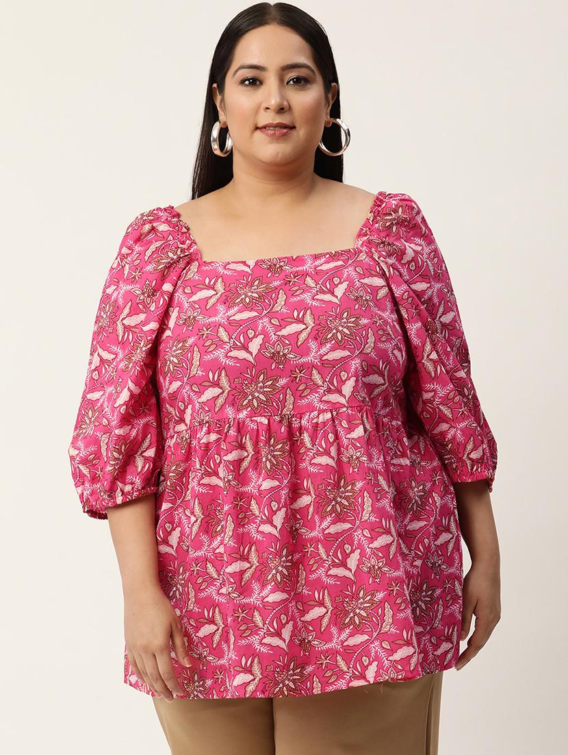 women's peplum square neck top - 20050322 -  Zoom Image - 0