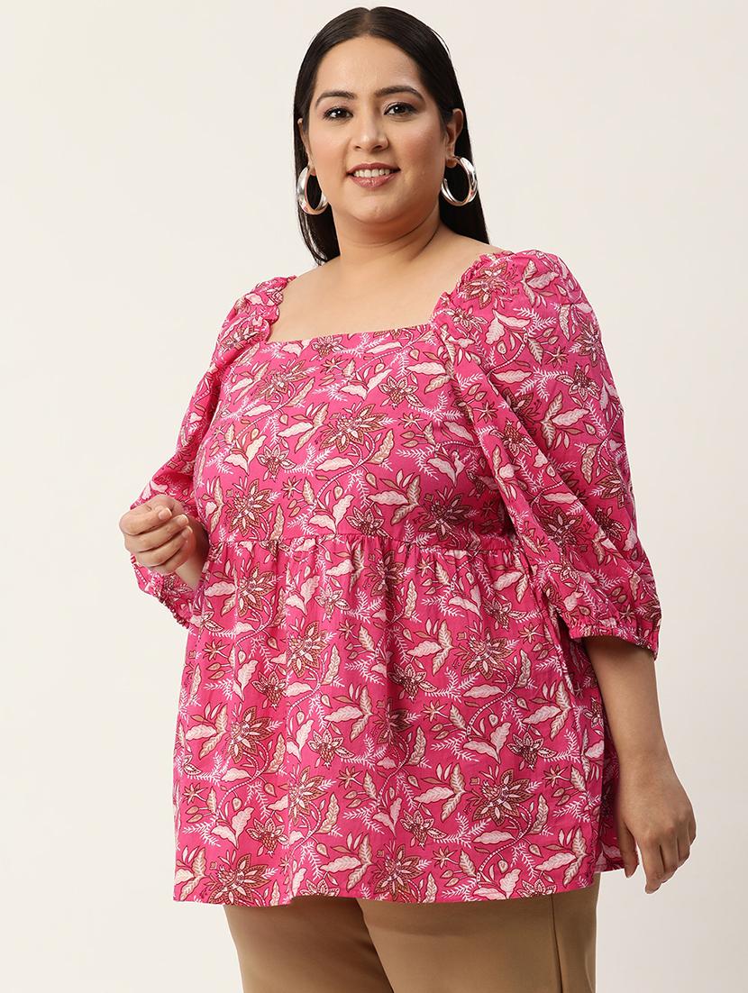 women's peplum square neck top - 20050322 -  Standard Image - 1