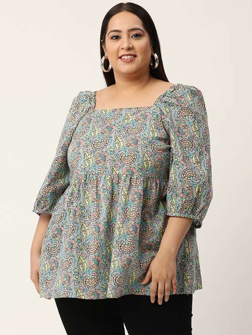 women's peplum square neck top - 20050324 - Standard Image - 0