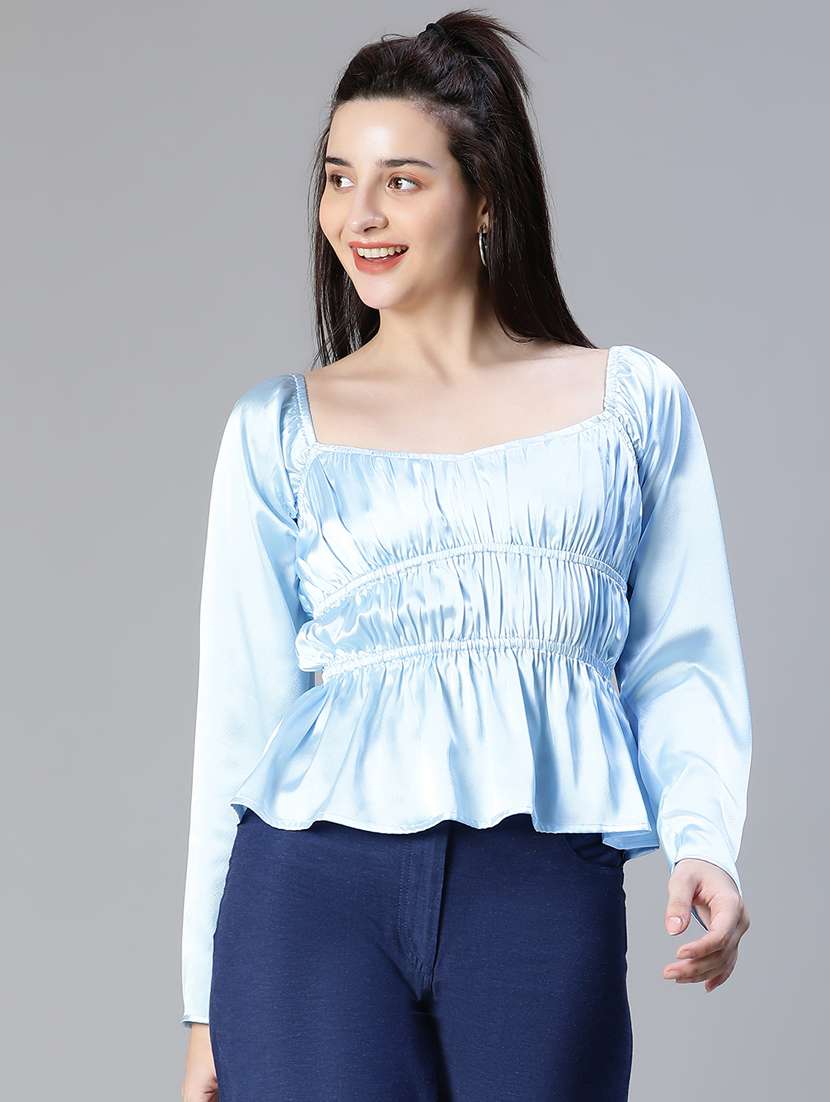 women's blouson square neck top