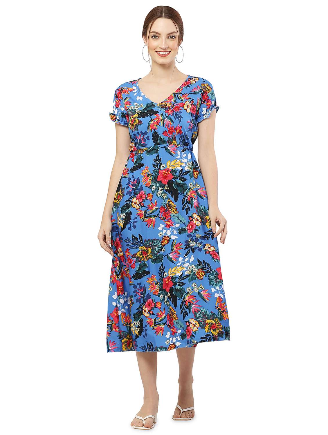 women's fit & flare color block dress