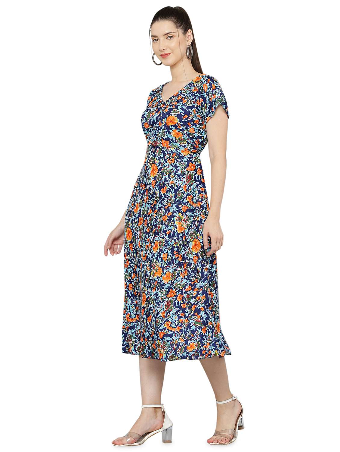 women's fit & flare floral dress - 20051745 - Standard Image - 1