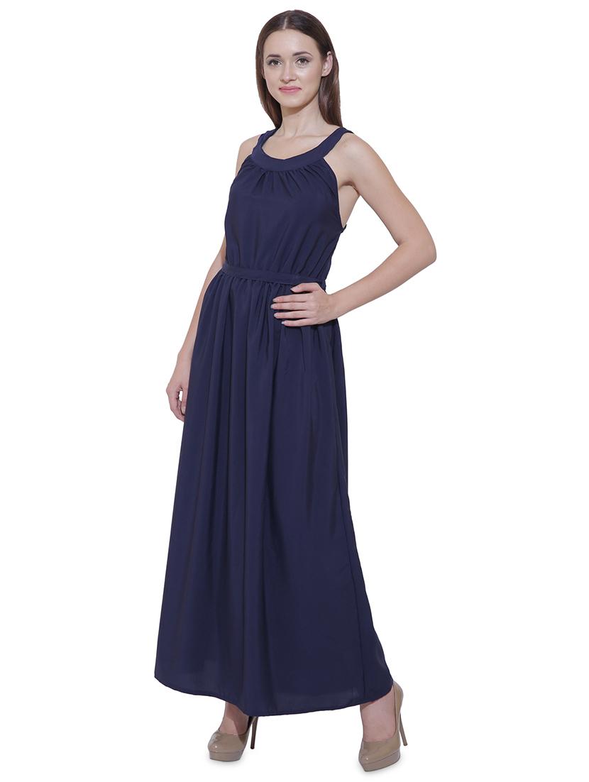 women's fit & flare solid dress - 20051760 - Standard Image - 1
