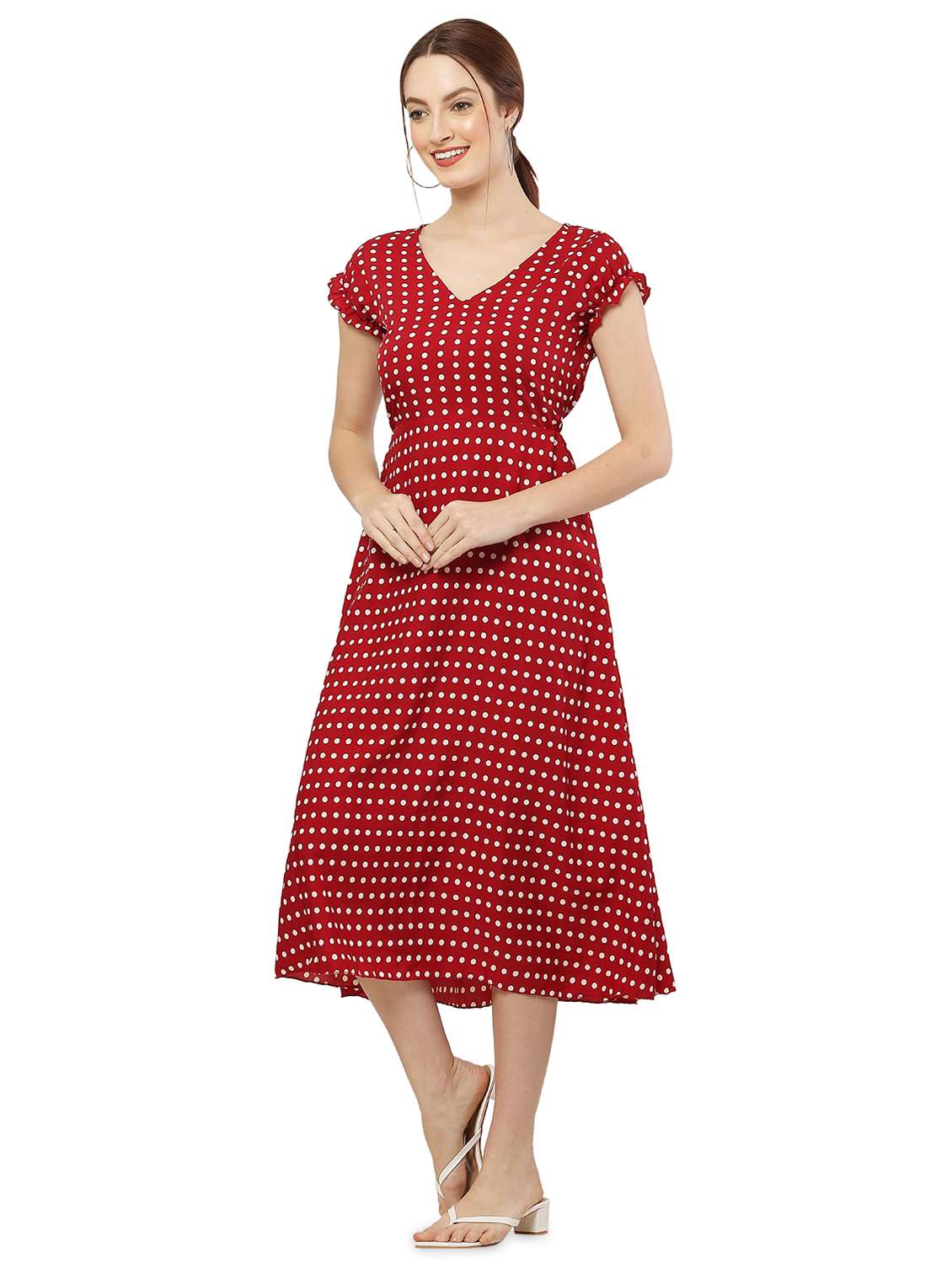 women's fit & flare animal print dress - 20051778 - Standard Image - 1