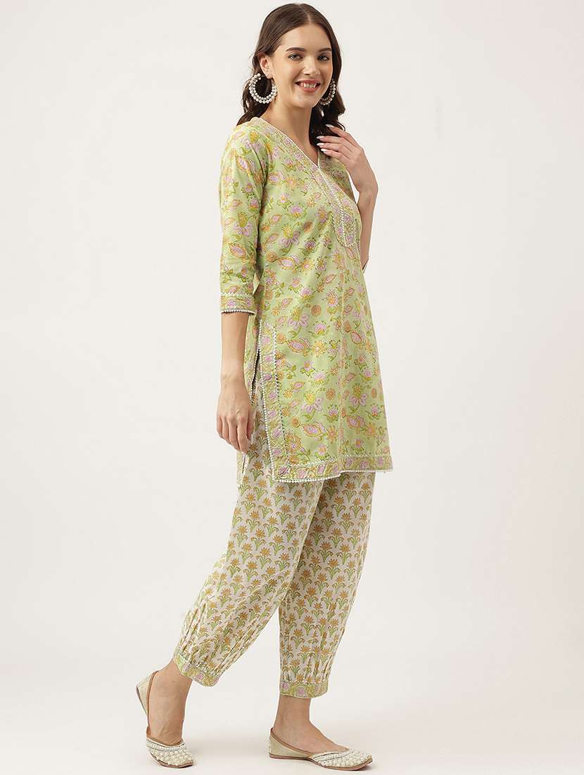 green kurta salwar set with dupatta - 20051896 -  Standard Image - 1