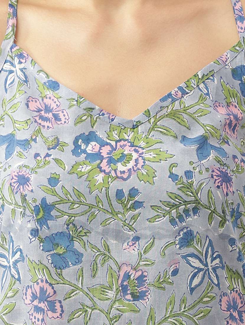 cami neck printed nightwear shorts set - 20051921 - Standard Image - 4